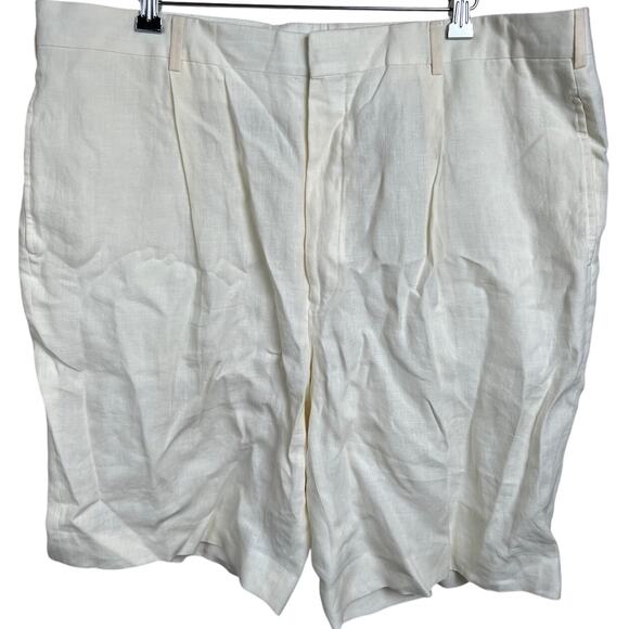 Ralph Lauren 40 Purple Label White Linen Short Made In Italy